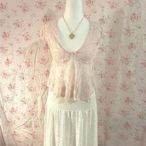 SOLD! Hollister Cream Lace Maxi Skirt